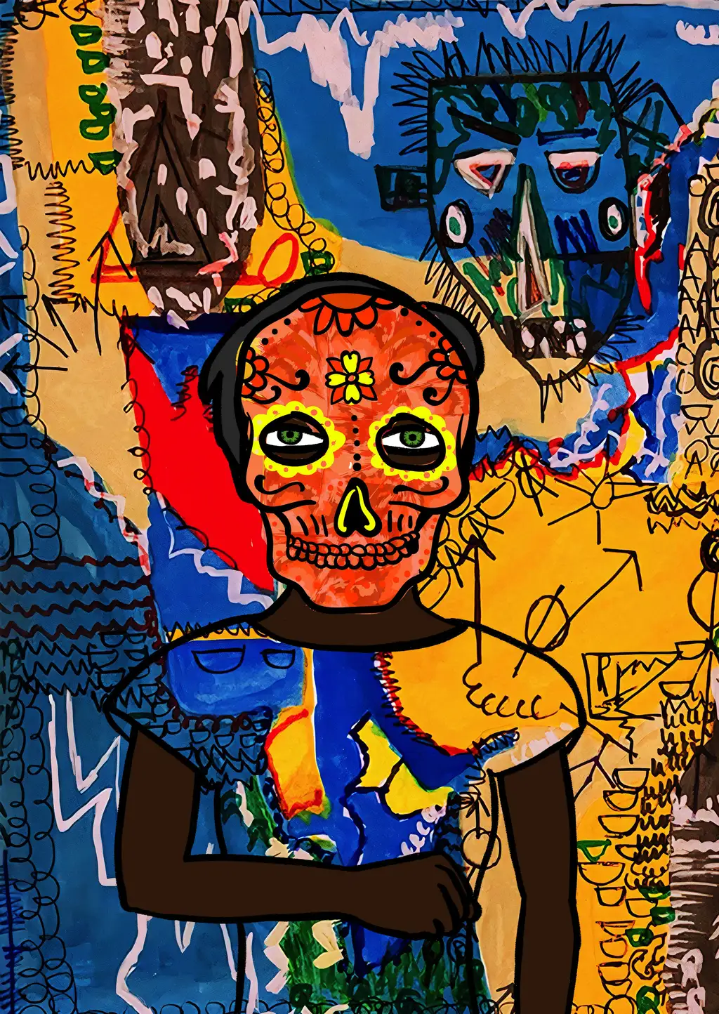 The mask and moonlit sky — Hashmask #6575