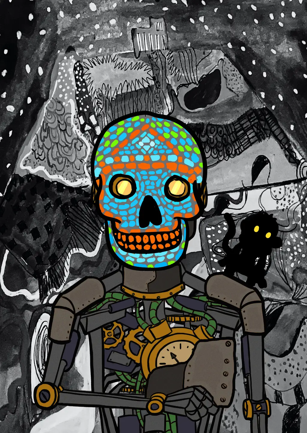 Shadow Robo Skull Monkey — Hashmask #13185