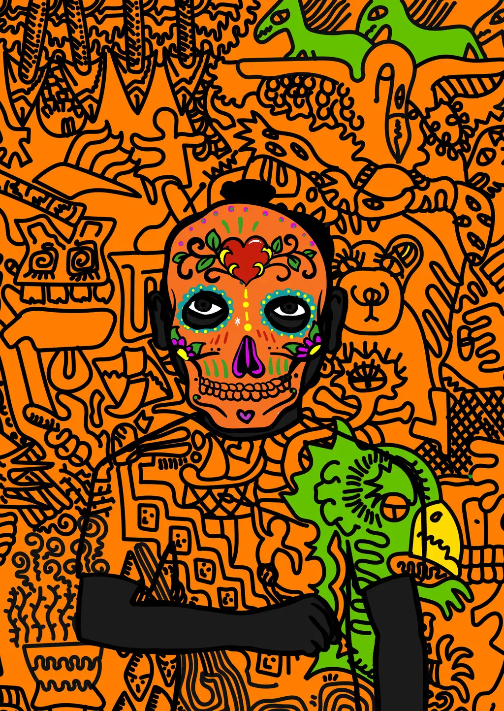 All faces become skulls — Hashmask #7184