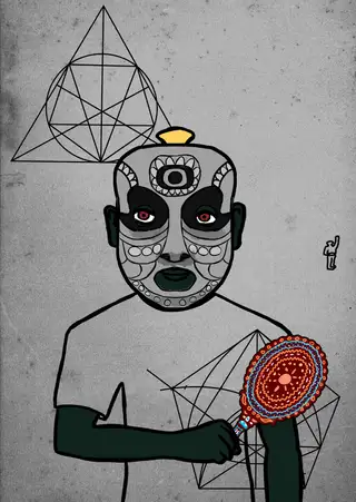 whale — Hashmask #0, Davinci Background