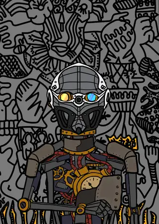 The Dark One — Hashmask #150, Doodle Background