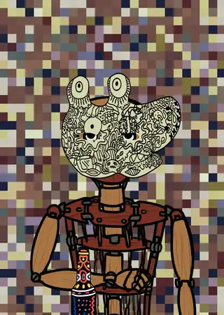 Jar Jar Drinks — Hashmask #1392, Doodle Mask