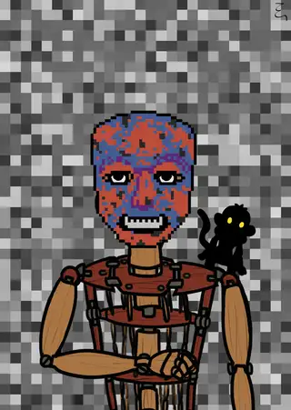 Jim Henson — Hashmask #1806, Pixel Background