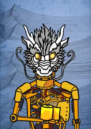 Draco — Hashmask #3050, Waves Background