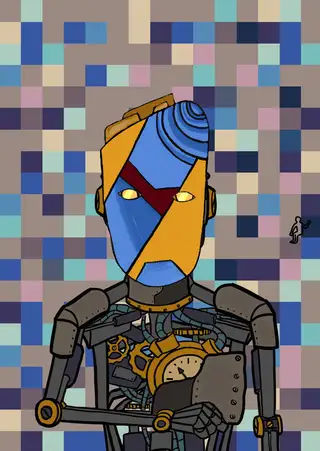 Warren Edward Buffett — Hashmask #3357, Crayon Mask