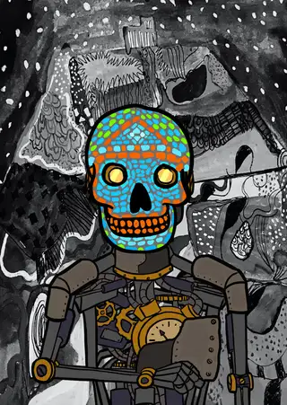 Muerte — Hashmask #3845, Mosaic Mask Subtype