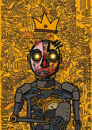 The Ethereal King — Hashmask #7675, Doodle Background