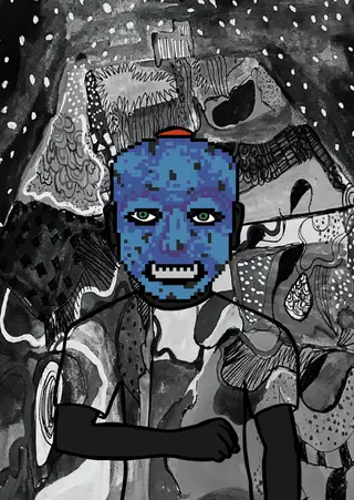 Blue Steel — Hashmask #4886, Frankenstein Mask Subtype