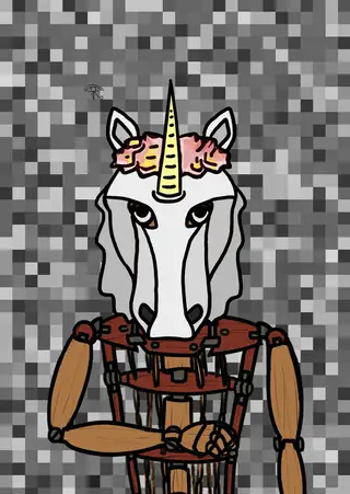 Mythical Creature — Hashmask #5446, Pixel Background