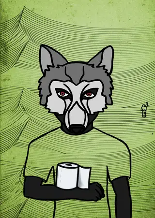 On — Hashmask #8192, Wolf Mask Subtype