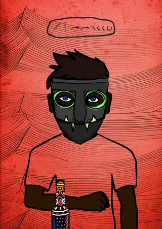 Demotic Rossetta — Hashmask #6438, Metal Mask Subtype