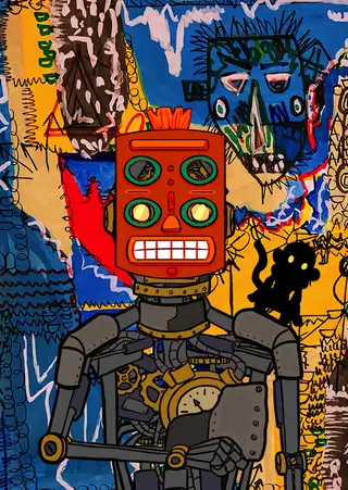 3PO — Hashmask #6466, Street Art Background
