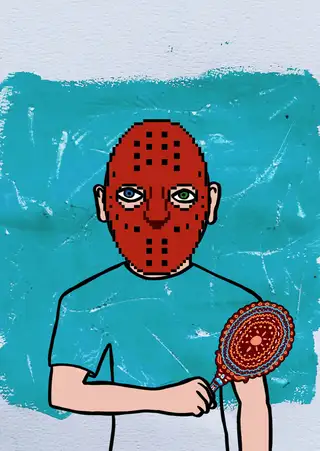 Master Mirror — Hashmask #9021, Pixel Mask