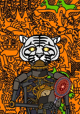 Byakko — Hashmask #9343, Tiger 1 Mask Subtype