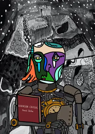 Robinson Crusoe — Hashmask #9434, Liquid Mask Subtype