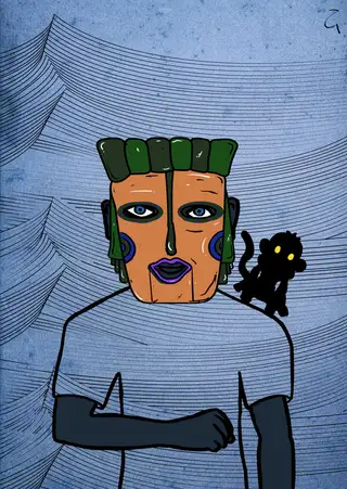Shadow Monkey — Hashmask #9706, African Mask