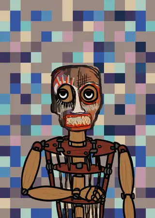 The Pixel Puppeteer — Hashmask #10697, Palimpsest Mask Subtype