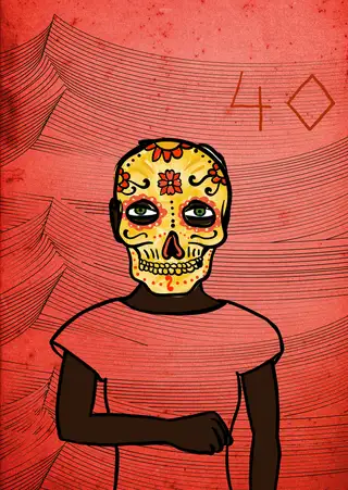 Four of Diamonds — Hashmask #10844, Muertos Mask Subtype