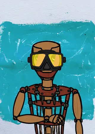 Hydrophobic Puppet — Hashmask #13159, Diver Mask Subtype