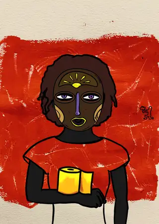 Womxn — Hashmask #13829, Expressionist Background