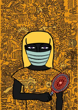 Queen of Diamonds — Hashmask #14267, Medical Mask Subtype