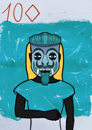 Ten of Diamonds — Hashmask #14471, Ravana Mask Subtype