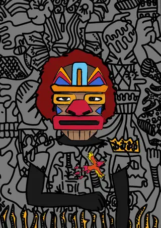 Hashmask 1 — Hashmask #7156, Fire Mask Subtype