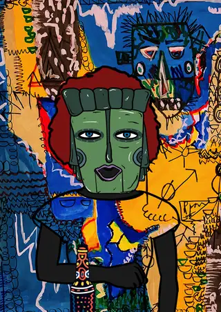 The Masked Woman — Hashmask #16080, iNingizimu Mask Subtype
